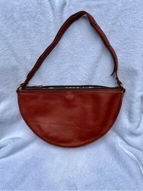 Women's Half-Moon Crossbody Bag in Rust Brown